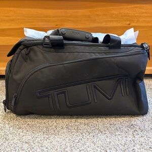 TUMI Alpha Sport Black Duffel Bag – New, Embroidered Initials